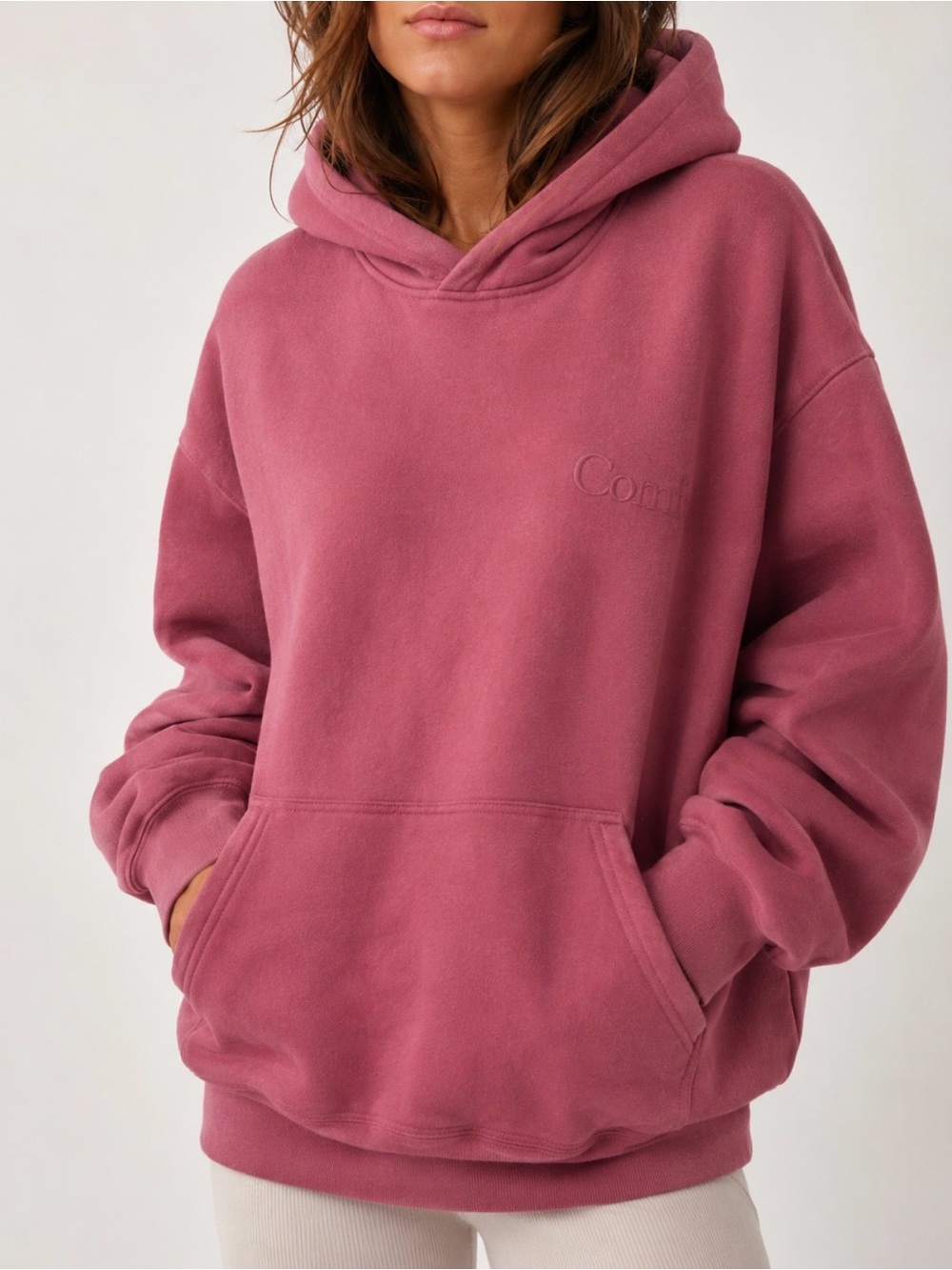 Comfort-First Oversized Hoodie in Rosewood - Women